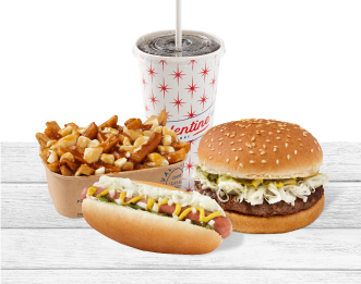 Picture of HAMBURGER, HOT-DOG, POUTINE & 20OZ BEVERAGE