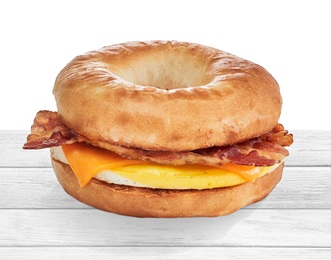 Picture of egg & bacon on bagel